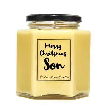Joyeux Noël fils/fille cadeau bougie parfumée personnalisé, bougies de soja végétaliennes personnalisées 5