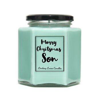 Joyeux Noël fils/fille cadeau bougie parfumée personnalisé, bougies de soja végétaliennes personnalisées 6
