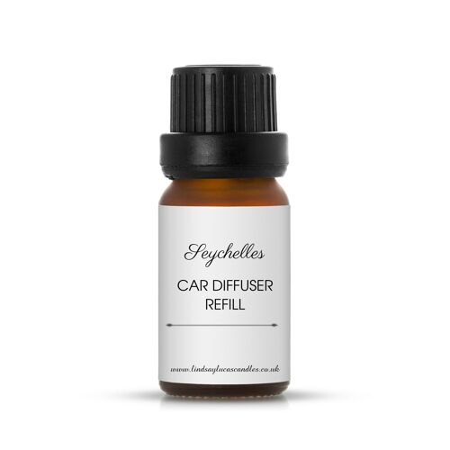 SEYCHELLES OIL REFILL For Car Air Freshener, Car Diffuser Top Up/Perfume/Fragrance/Scent, Motor, Natural, Vegan, Eco Friendly