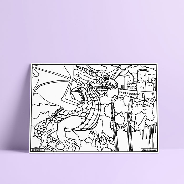 El dragón - Pintura sobre terciopelo