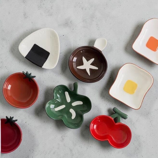 Niedliche Keramik-Saucenschale – Mini-Snackteller mit Cartoon-Motiv für Dips