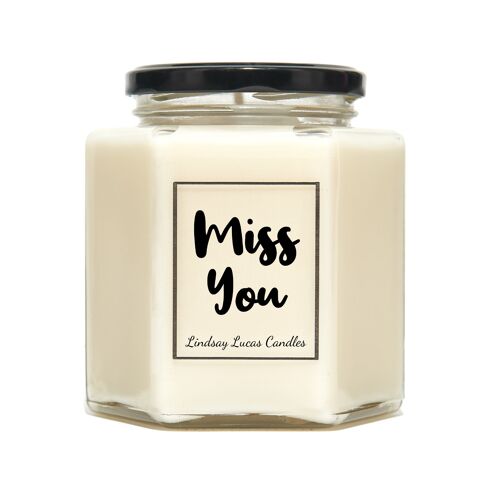 Miss You Scented Candle Gift For Friend/Girlfriend/Boyfriend, Good Vibes, Vegan Soy Candles