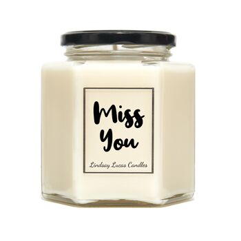 Miss You Bougie Parfumée Cadeau Pour Ami/Petite Amie/Petit Ami, Bonnes Vibes, Bougies De Soja Vegan 1