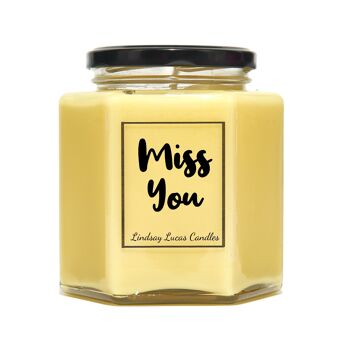 Miss You Bougie Parfumée Cadeau Pour Ami/Petite Amie/Petit Ami, Bonnes Vibes, Bougies De Soja Vegan 2