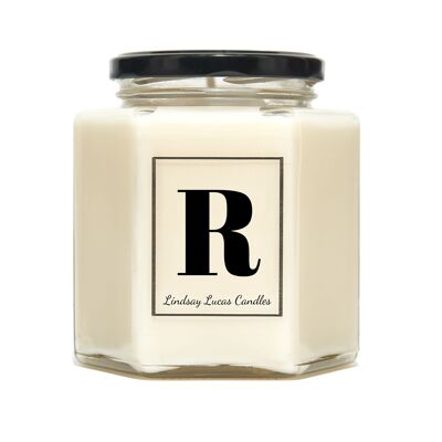 Letter R Alphabet Scented Candle
