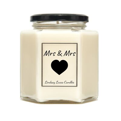 Mrs And Mrs Wedding Gift Scented Candle