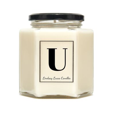 Letter U Alphabet Scented Candle