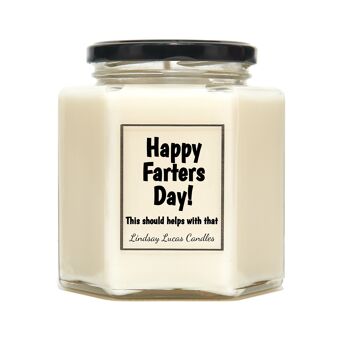 Happy Farters Day Cadeau drôle pour papa Bougie parfumée Cadeau Blague Cadeau de fête des pères Bougies de soja végétaliennes. 1