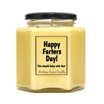 Happy Farters Day Cadeau drôle pour papa Bougie parfumée Cadeau Blague Cadeau de fête des pères Bougies de soja végétaliennes. 2