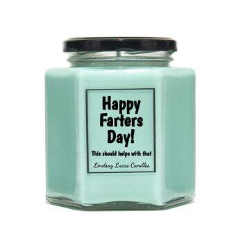 Happy Farters Day Cadeau drôle pour papa Bougie parfumée Cadeau Blague Cadeau de fête des pères Bougies de soja végétaliennes. 3