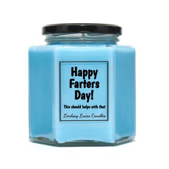 Happy Farters Day Cadeau drôle pour papa Bougie parfumée Cadeau Blague Cadeau de fête des pères Bougies de soja végétaliennes. 4