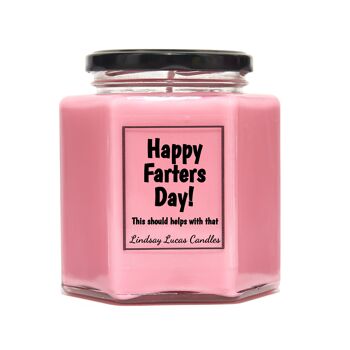Happy Farters Day Cadeau drôle pour papa Bougie parfumée Cadeau Blague Cadeau de fête des pères Bougies de soja végétaliennes. 5