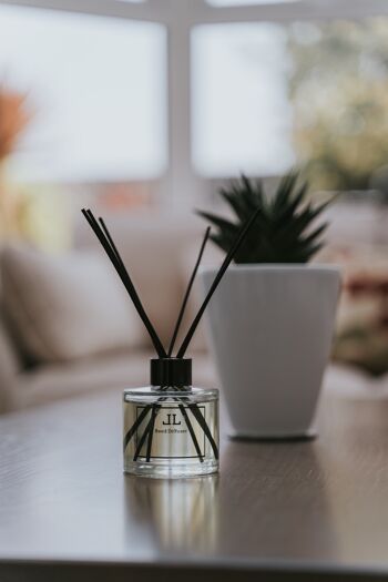 Flacon diffuseur de roseaux en patchouli et cuir avec bâtonnets, diffuseur d'huile de roseau, parfum de maison parfumé aux herbes 7