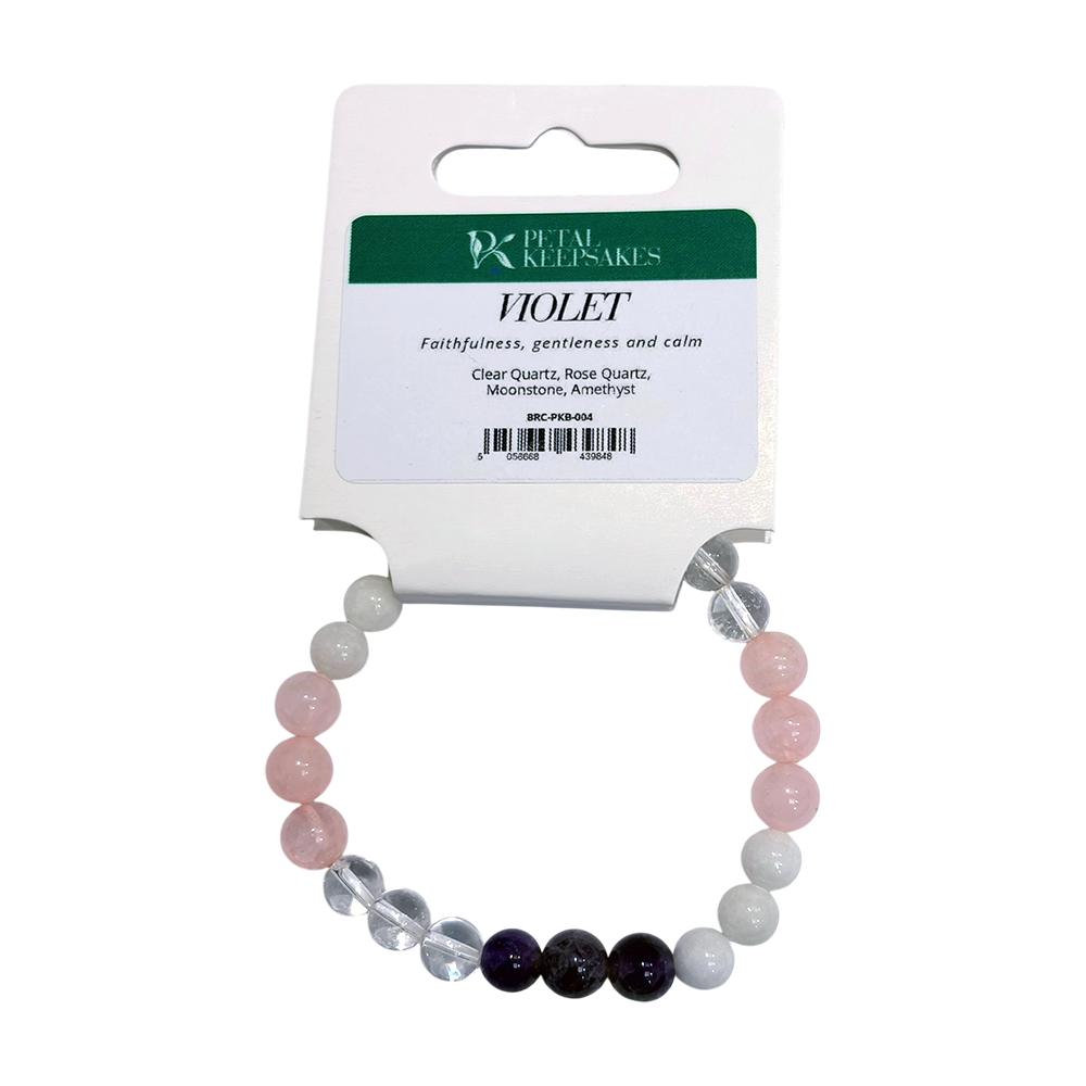 Pulsera Petal Keepsakes con piedras preciosas, color violeta.