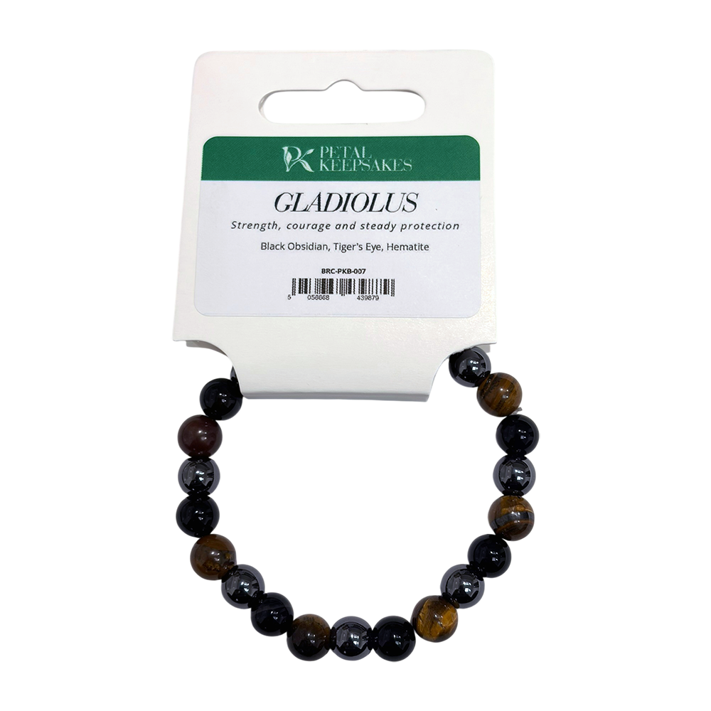 Pulsera Petal Keepsakes con piedras preciosas y gladiolos