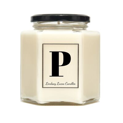 Letter P Alphabet Scented Candle