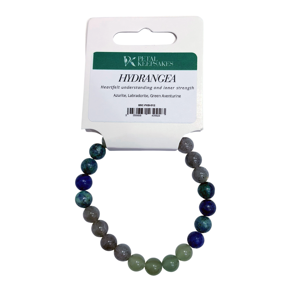 Pulsera Petal Keepsakes con piedras preciosas, hortensia