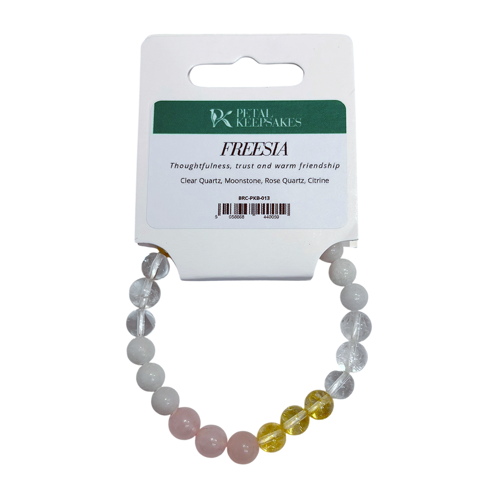 Pulsera Petal Keepsakes con piedras preciosas, fresia