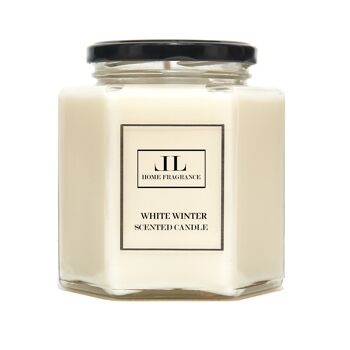 Bougies parfumées WHITE WINTER, bougie végétalienne à la cire de soja de Noël 1