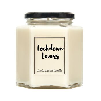 Cadeau de bougie parfumée Lockdown Lovers pour ami/petite amie/petit ami, végétalien/soja. Cadeau de Saint Valentin mignon 1