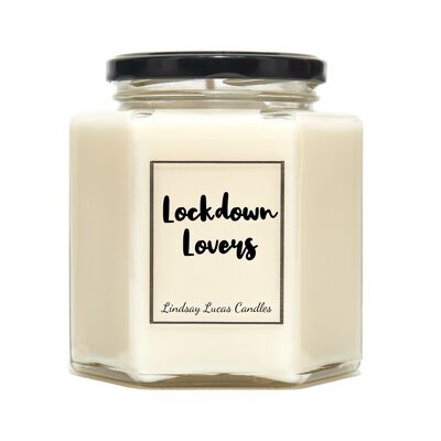 Lockdown Lovers Scented Candle Gift For Friend/Girlfriend/Boyfriend, Vegan/Soy. Cute Valentines Gift