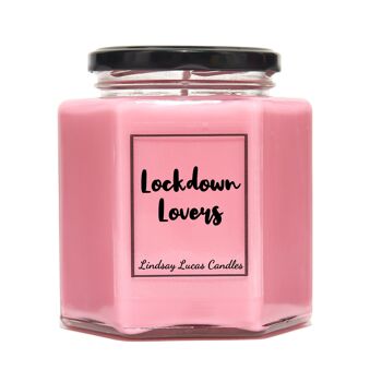Cadeau de bougie parfumée Lockdown Lovers pour ami/petite amie/petit ami, végétalien/soja. Cadeau de Saint Valentin mignon 5