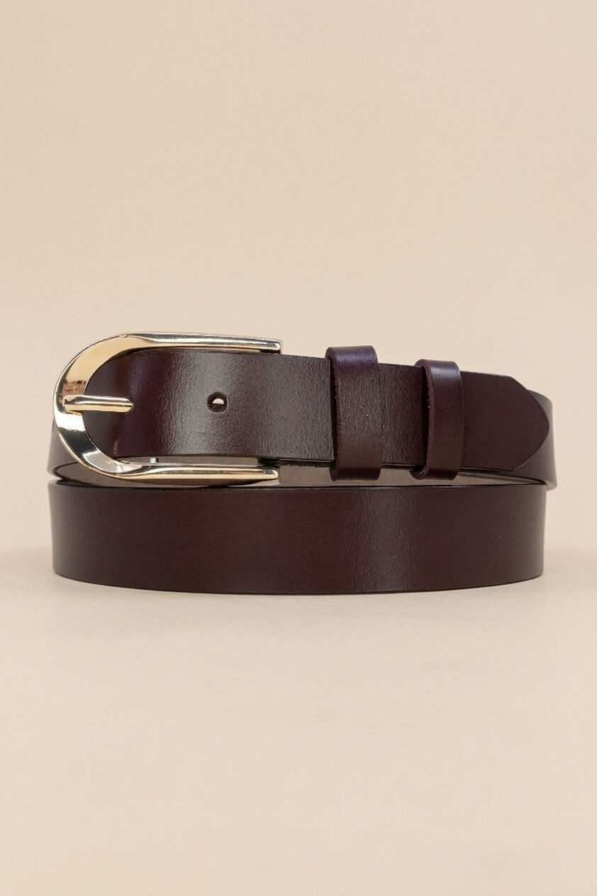 Damen-Ledergürtel, 3 cm breit, mit goldener Schnalle, REF1003 BRAUN