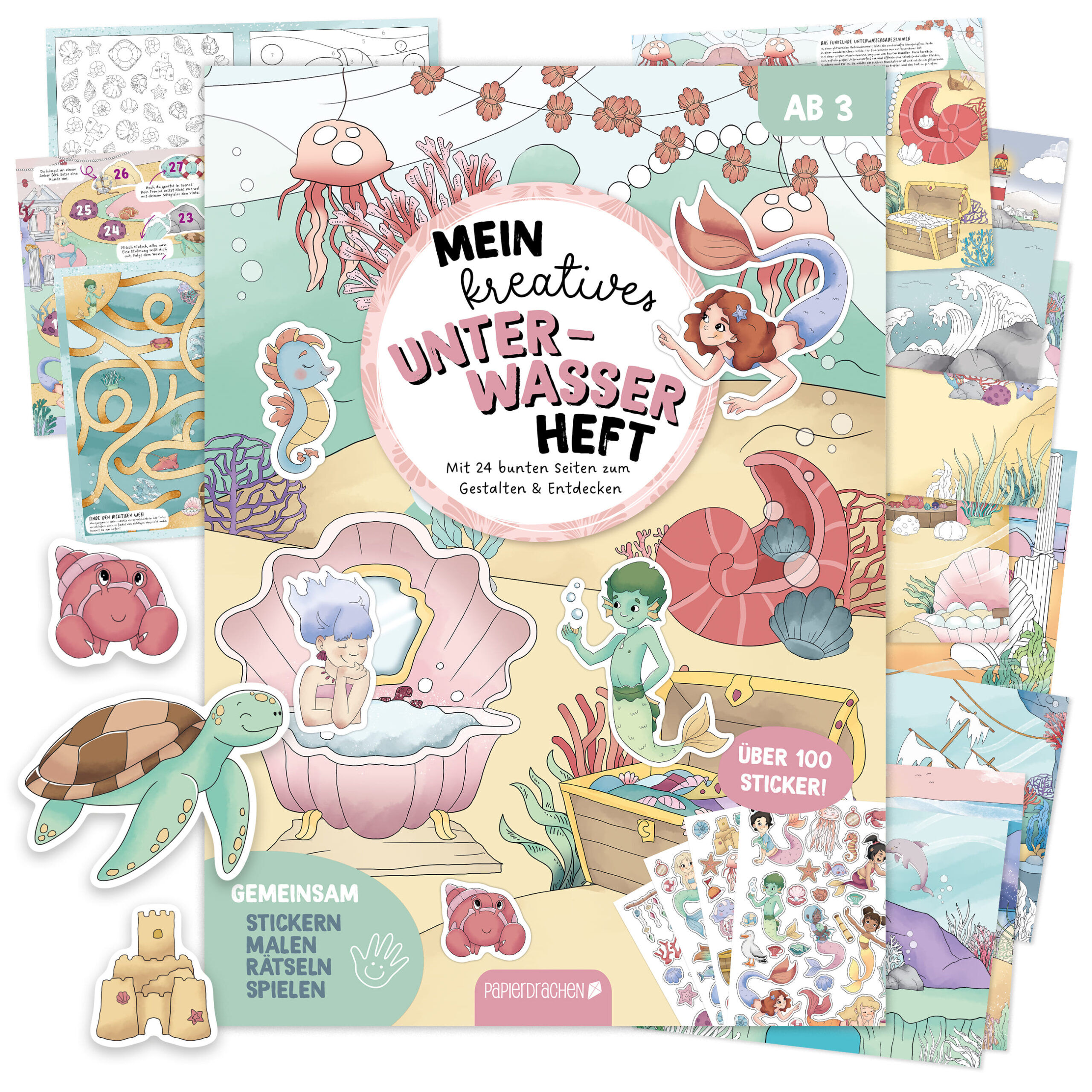 Paper Dragons My Creative Underwater Booklet - Painting, Puzzles, Stickers