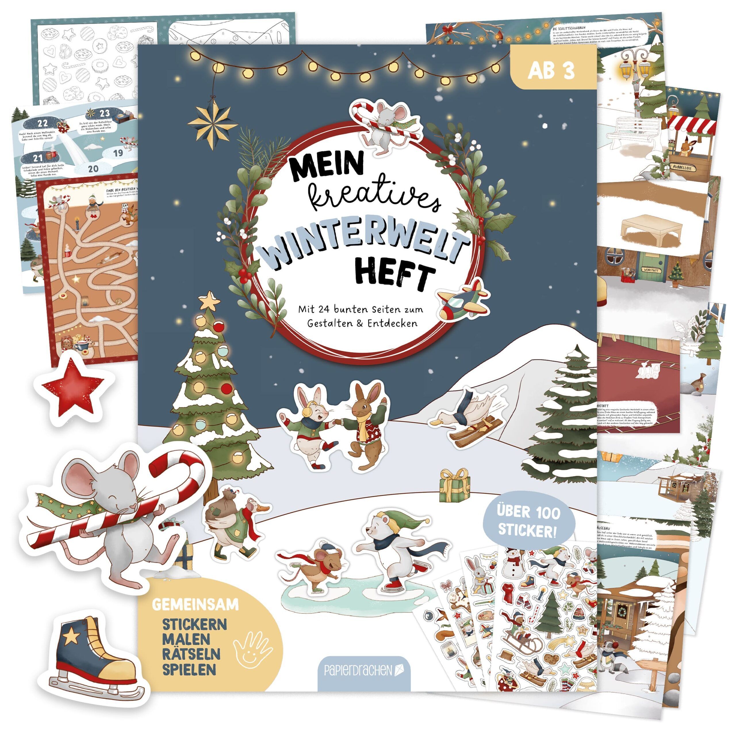 Paper Dragons My Creative Winter World Booklet - Painting, Puzzles, Stickers