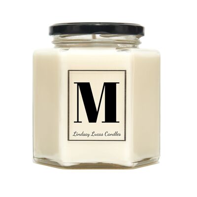 Letter M Alphabet Scented Candle
