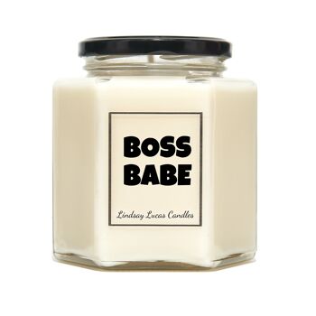 Bougie parfumée Boss Babe, cadeau de motivation féministe pour elle 1