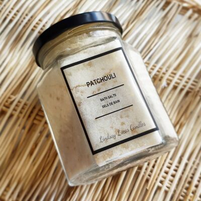 Sels de bain patchouli, sels de bain relaxants, sels de la mer Morte, cadeau de détente, sels de bain aux herbes