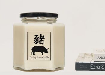 Nouvel an chinois, cadeau de bougie parfumée année du cochon, fête du printemps chinois, zodiaque/horoscope 2