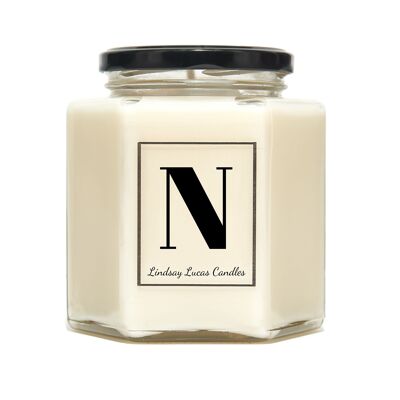 Letter N Alphabet Scented Candle