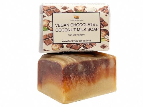Vegan Chocolate & Coconut Milk Soap, Natural & Handmade, Approx 120g
