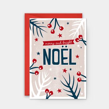 Carte de Noël - Noël joyeux et lumineux