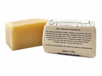 Savon pour bébé au babeurre, naturel et fait à la main, environ 120 g 3