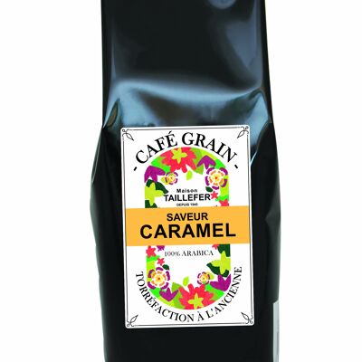 Cafe saveur caramel 1kg grain