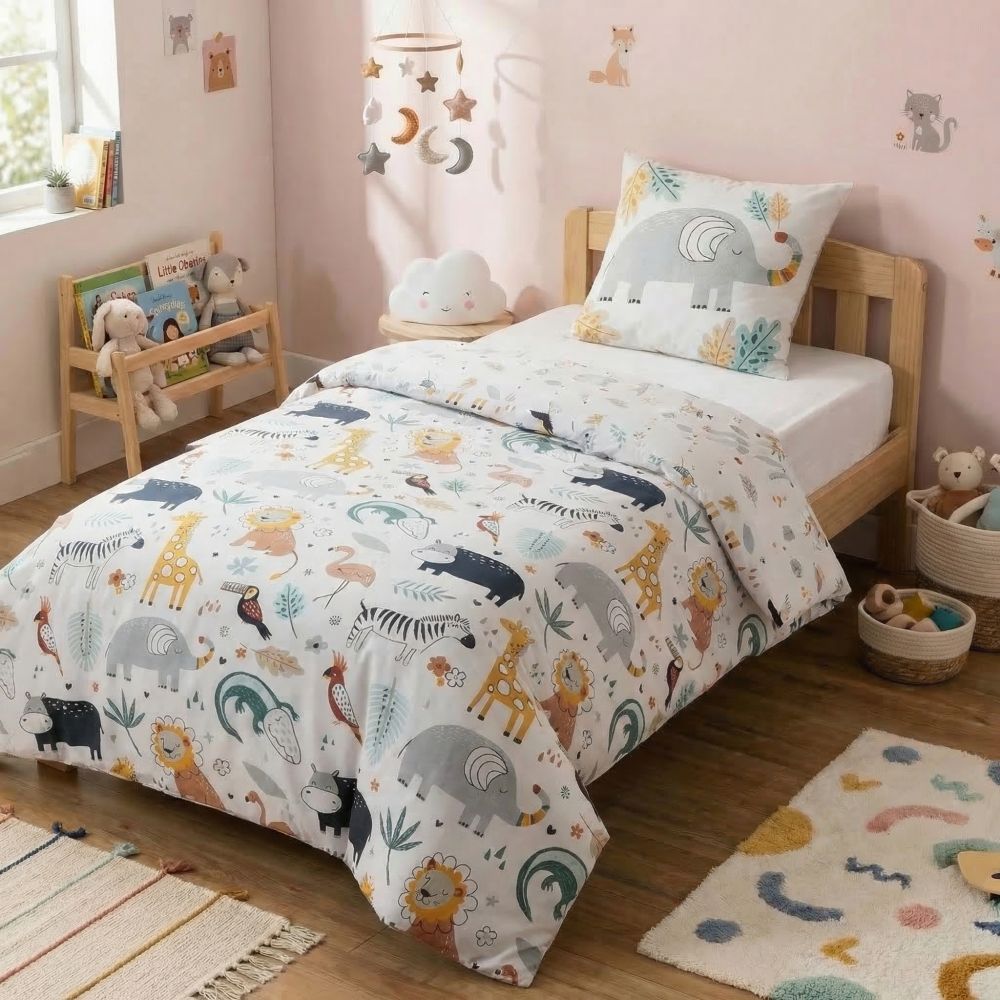 Printed duvet cover 140x200 cm + 1 pillowcase, Savannah cotton