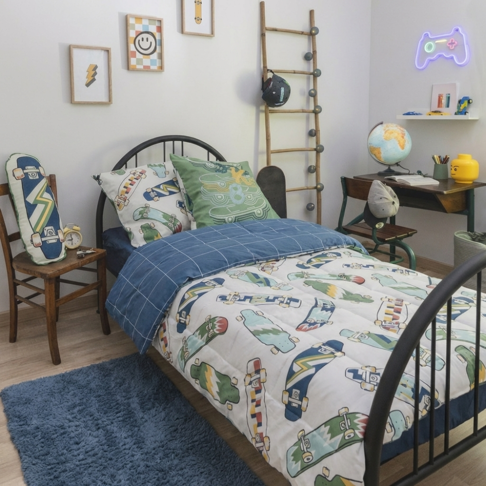 Printed duvet cover 140x200 cm + 1 pillowcase, Valencia cotton