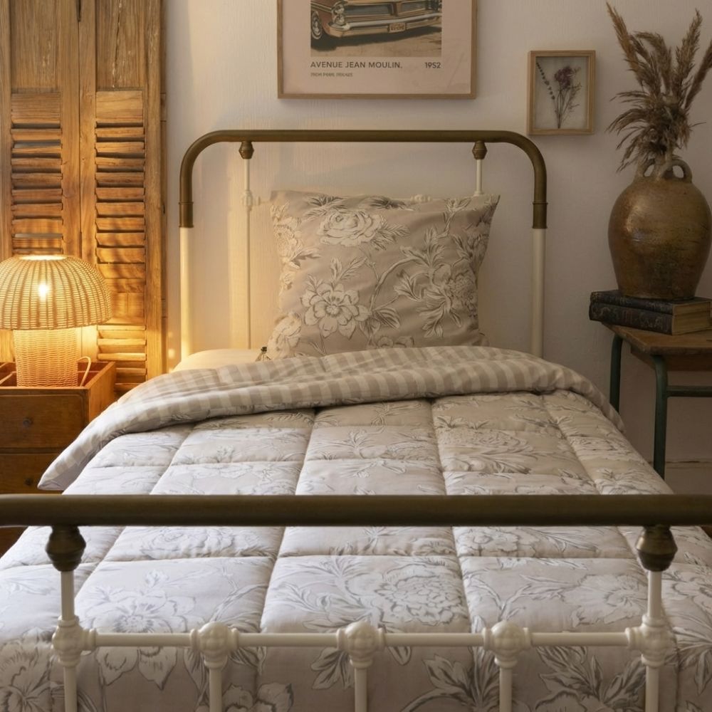 Printed duvet cover 140x200 cm + 1 pillowcase, Nora cotton