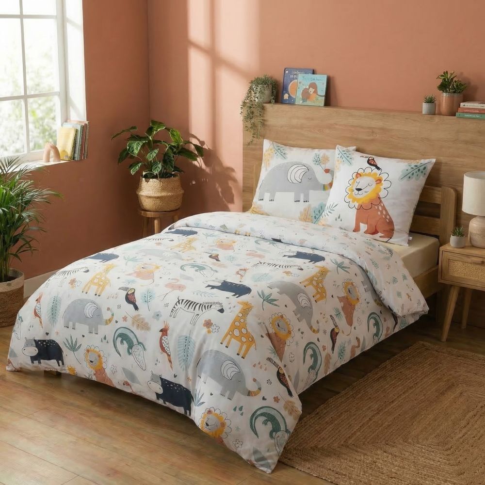 Printed duvet cover 220x240 cm + 2 pillowcases, Savannah cotton