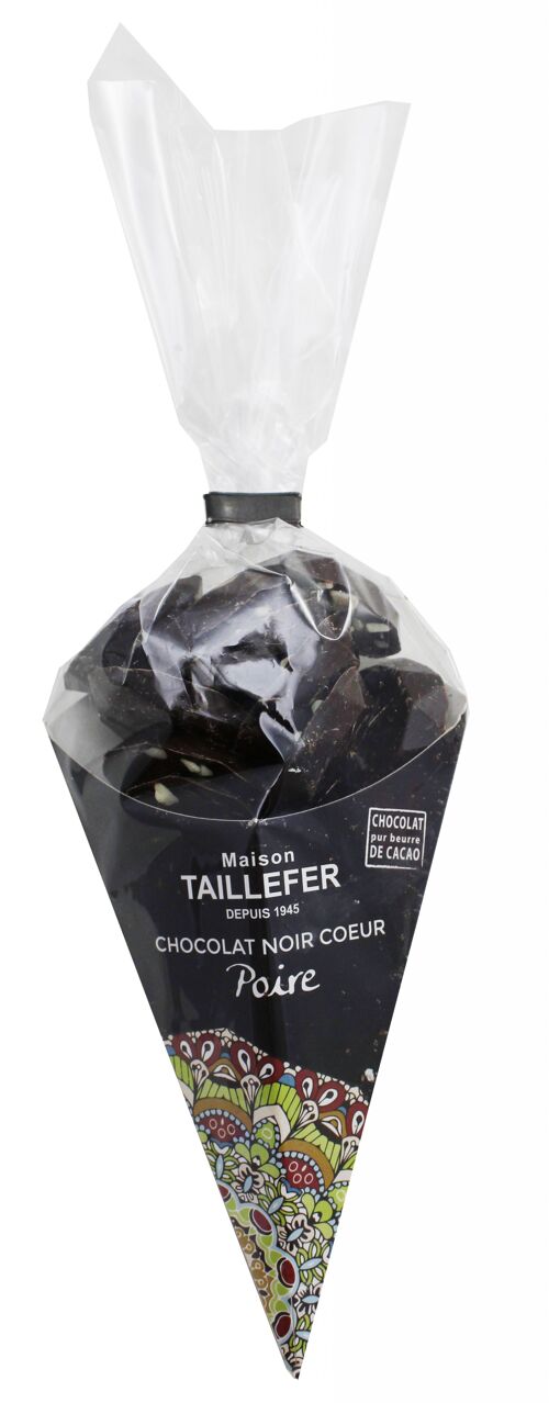 Chocolat noir poire cornet 150g