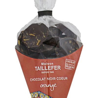 Relleno de cono de chocolate negro y naranja 150g