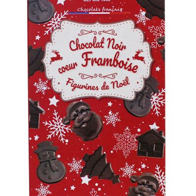 COLLECTION FLOCONS- bouchees de chocolat noir fourrage framboise figurine de noel 75g