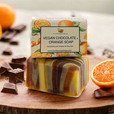 Vegan Chocolate & Orange Soap, Natural & Handmade, Approx 120g