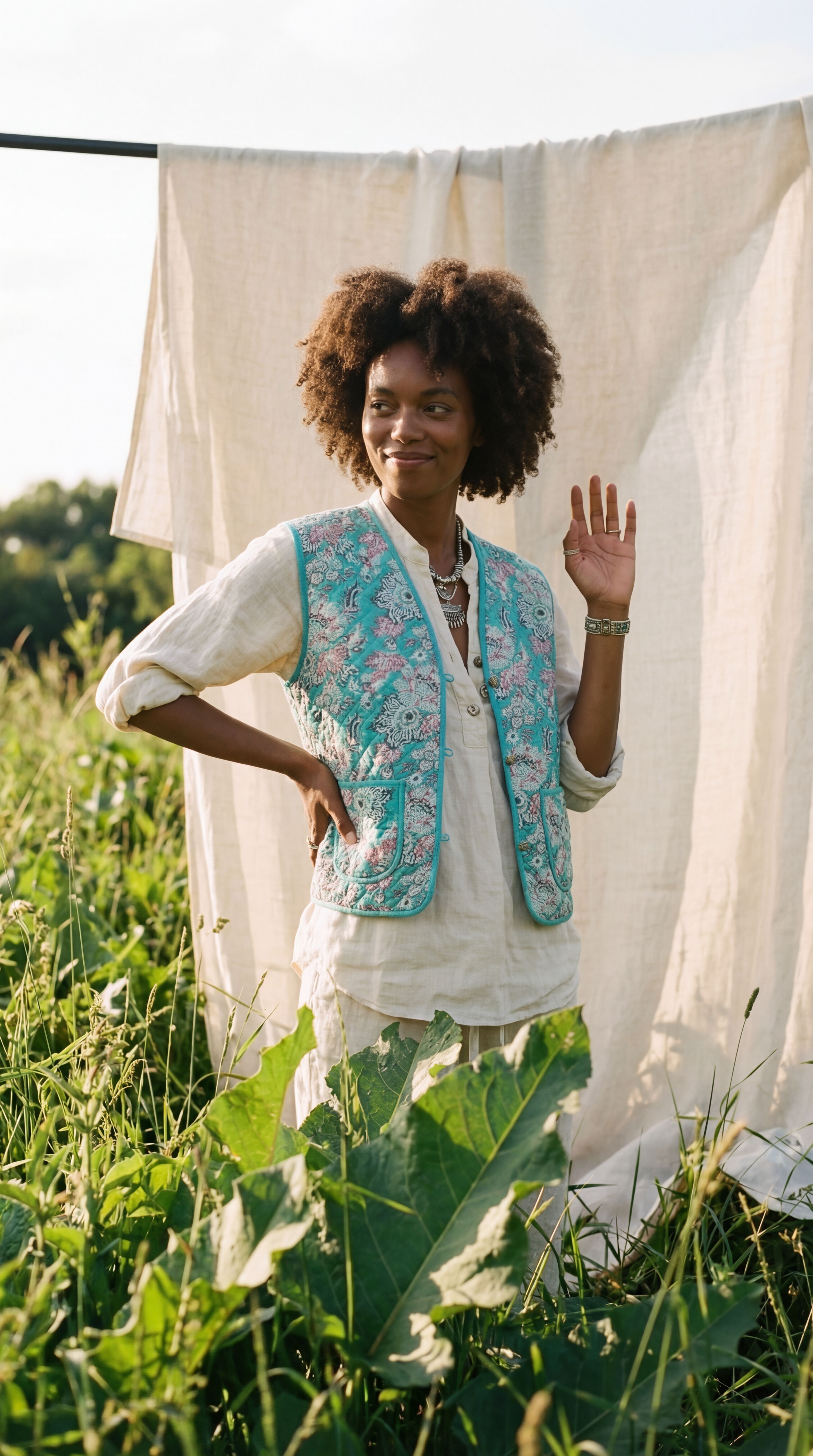 Block Printed Quilted "Tara" Vest – Organic Cotton, Boho