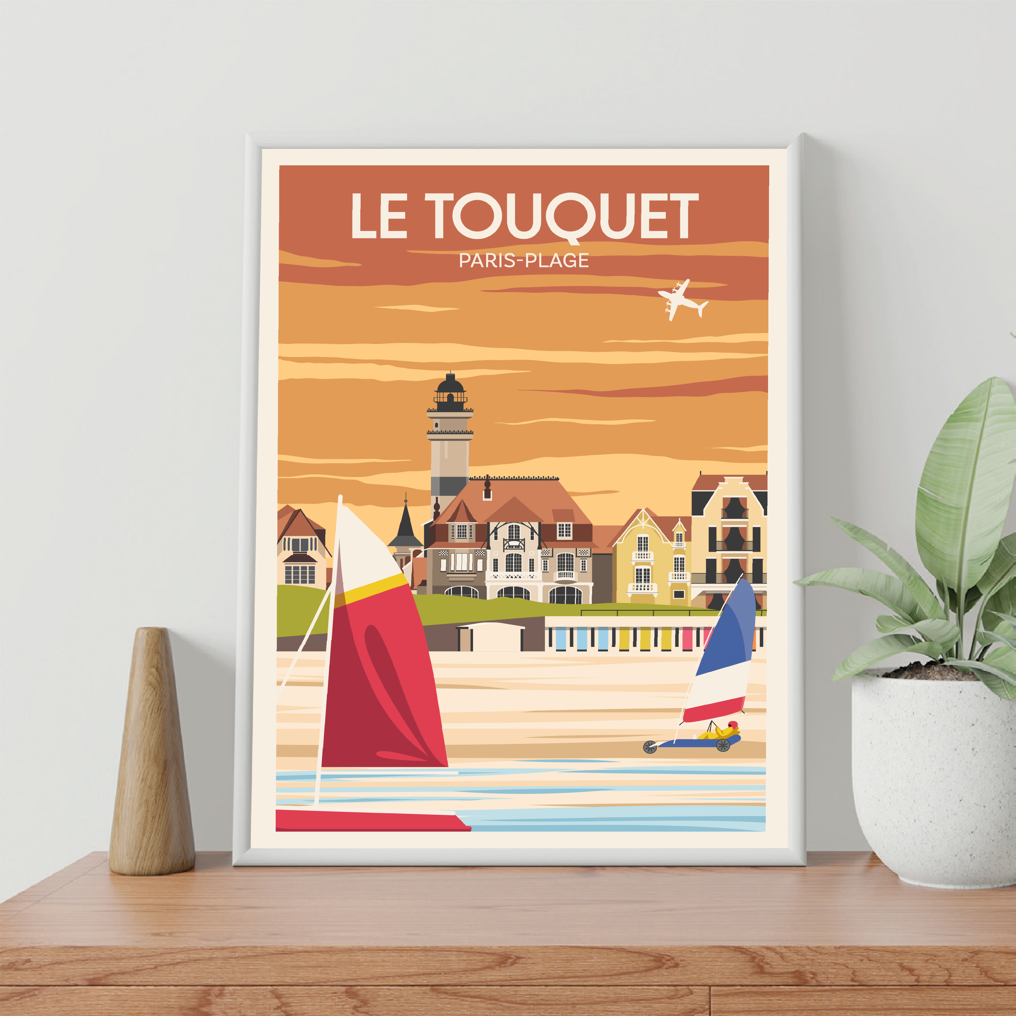 POSTER 30 CM BY 40 CM LE TOUQUET CHARIOT (ORANGE)
