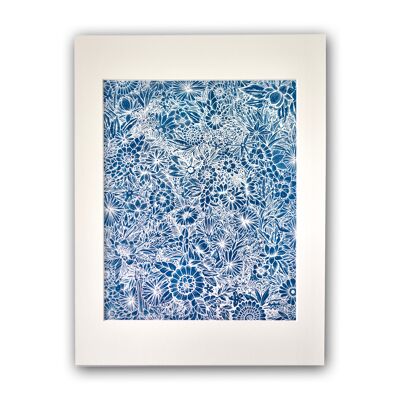 Paradise Flowers Cyanotype Poster