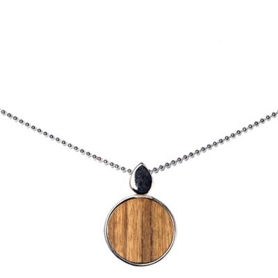 Collar plata de ley / madera maciza